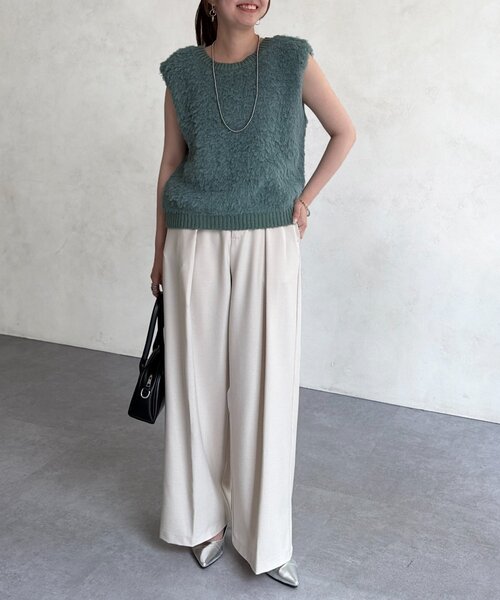 Chez toi（シェトワ） カーディガン 前後2WAYシャギーニットベスト