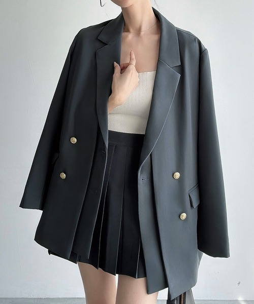 Meiru ジャケット テーラードジャケット レイヤードゴールド