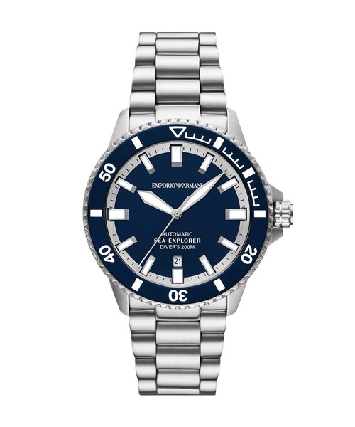 【希少】エンポリオアルマーニ　自動巻　ARS3351 ブルー　トノー　箱付 EMPORIO ARMANI 腕時計 エンポリオ・アルマーニ メンズ アナログ