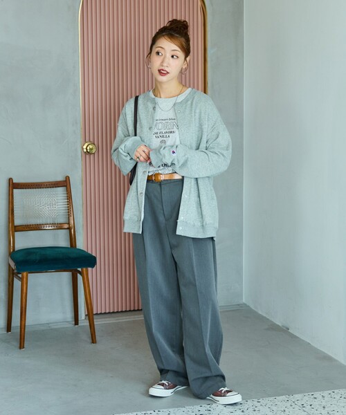 Champion グレー カーディガン FREAK'S STORE カーディガン 限定展開 Champion × STORE