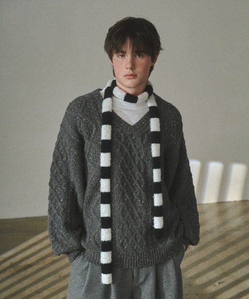 Elanque セーター ニット volume nep Vneck knit / ボリュームネップV