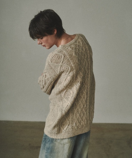 Elanque セーター ニット volume nep Vneck knit / ボリュームネップV Elanque セーター ニット volume nep Vneck knit / ボリュームネップV