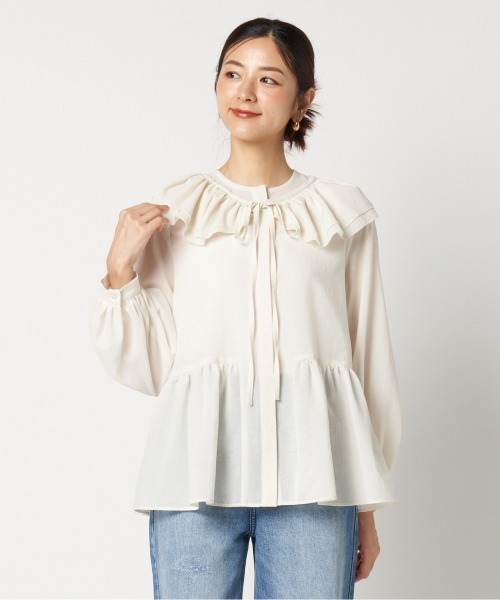HELIOPOLE（エリオポール） ブラウス シャツ DETACHABLE FRILL BLOUSE