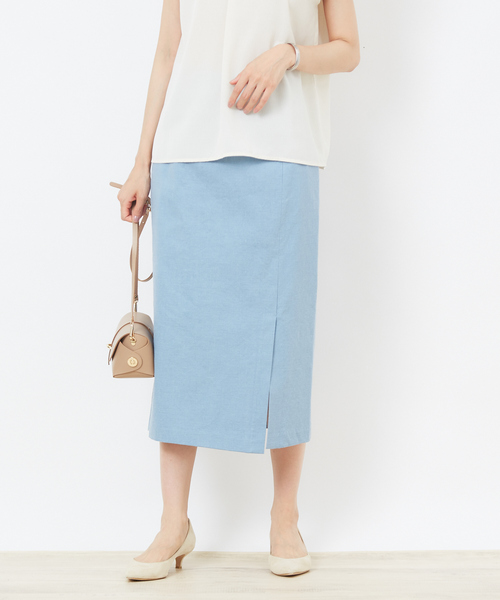 「FONCE」 タイトスカート 36 ライトブルー レディース_画像3