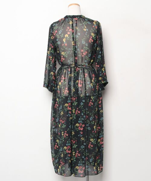 GLOBAL WORK（グローバルワーク） 花柄長袖ワンピース M ブラック