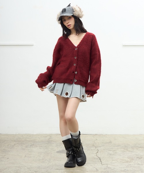 ACLENT（アクレント） スカート アイレットスウェットプリーツミニ