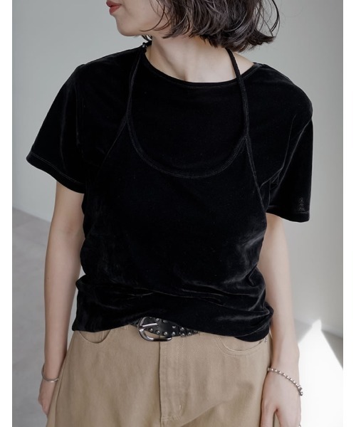 Re:EDIT（リエディ） tシャツ 半袖 「2点セット」カットベロア