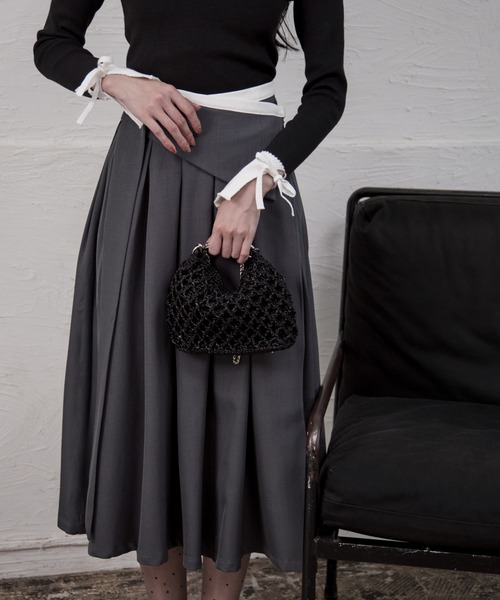 ショルダーバッグ バッグ チェーンストラップ付かぎ編みバッグ