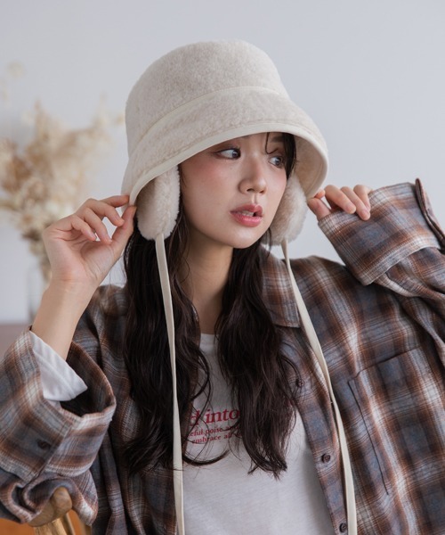 polcadot（ポルカドット） 帽子 ハット ボア イヤーマフバケットハット