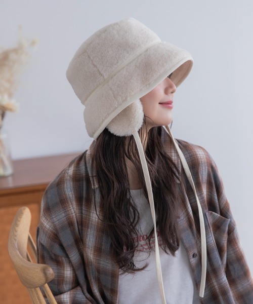 polcadot（ポルカドット） 帽子 ハット ボア イヤーマフバケットハット