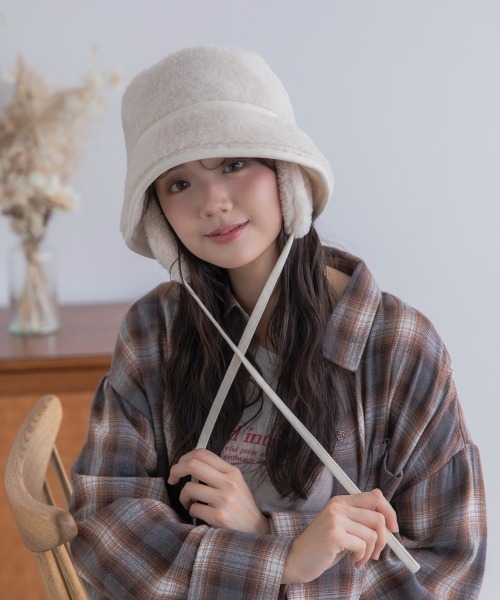 polcadot（ポルカドット） 帽子 ハット ボア イヤーマフバケットハット