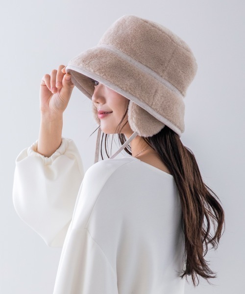 polcadot（ポルカドット） 帽子 ハット ボア イヤーマフバケットハット