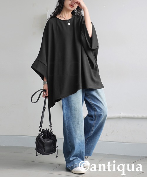 「antiqua」 半袖カットソー ONESIZE モカ レディース_画像2
