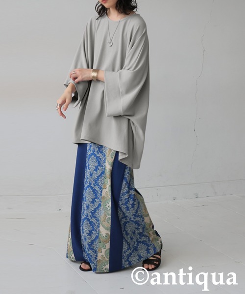 「antiqua」 半袖カットソー ONESIZE モカ レディース_画像9