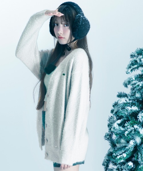 SNIDEL（スナイデル） カーディガン LACOSTE/ラメニットカーディガン