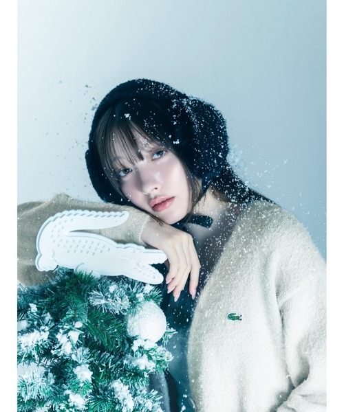 スナイデル　ラコステ　ラメニットカーディガン LACOSTE/ラメニットカーディガン(カーディガン)｜トップス｜SNIDEL