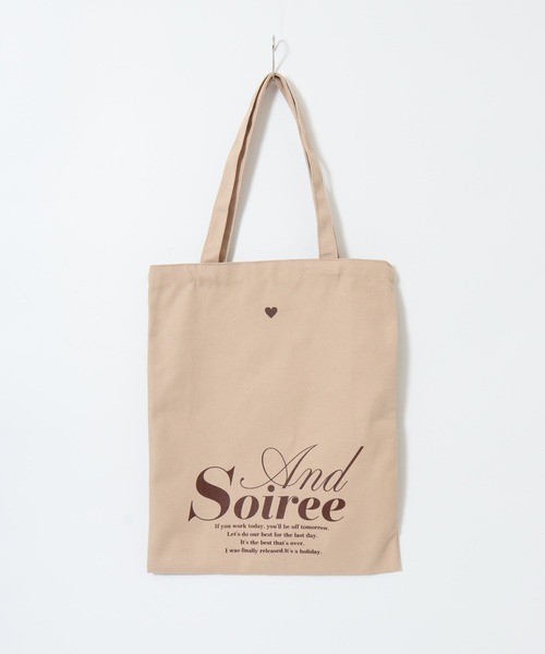 ＆soiree（アンドソワレ） トートバッグ メッセージロゴプリントトート