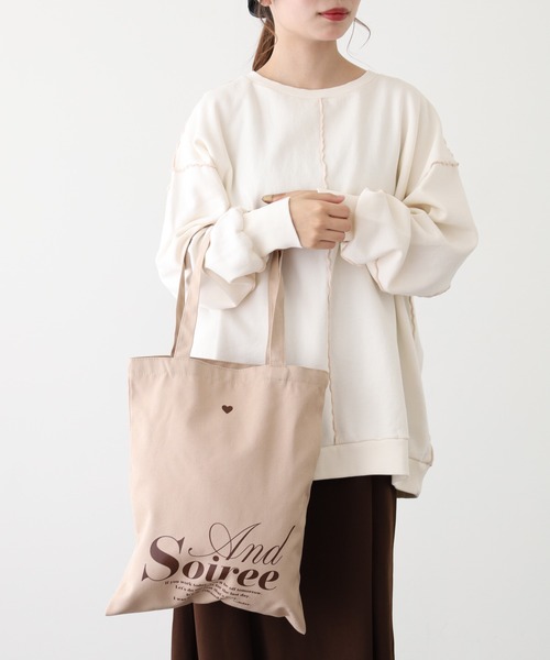 ＆soiree（アンドソワレ） トートバッグ メッセージロゴプリントトート 