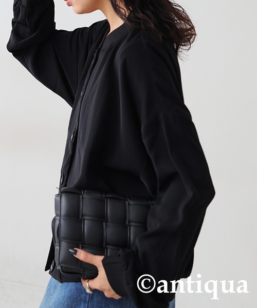 antiqua（アンティカ） ノーカラージャケット FREE ブラック