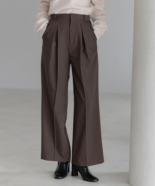 スラックス パンツ カサネタックストレートパンツ606419 レディース Andemiu