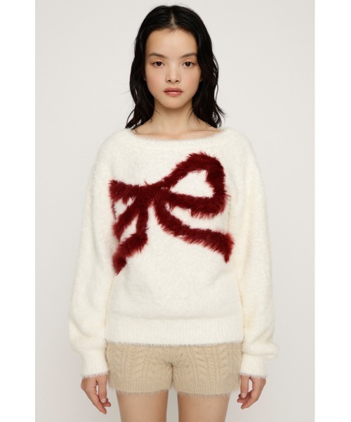 SLY（スライ） ニット セーター ONE SHOULDER RIBBON KNIT TOPS ワン