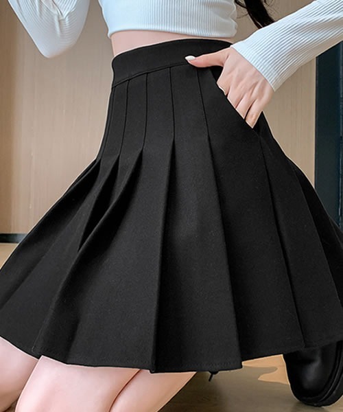 スカート インパン+ポケット付き プリーツミニスカート : ZOZOTOWN