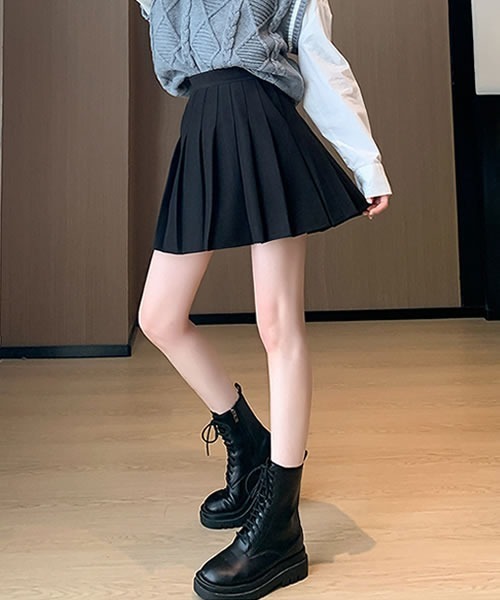 スカート インパン+ポケット付き プリーツミニスカート : ZOZOTOWN