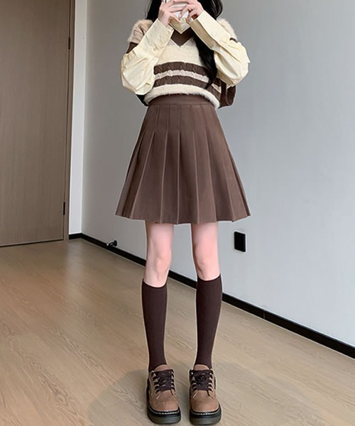 スカート インパン+ポケット付き プリーツミニスカート : ZOZOTOWN