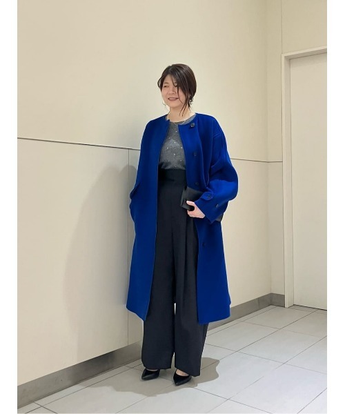 新品タグ付き　アルアバイル　ノーカラーエアリーコート　コクーン　ウールコート 新品タグ付き アルアバイル ノーカラーエアリーコート コクーン ウール