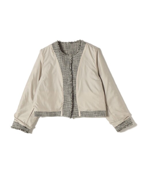 SHIPS　ツィードジャケット SHIPS（シップス） ジャケット ノーカラージャケット トライスピン 杢