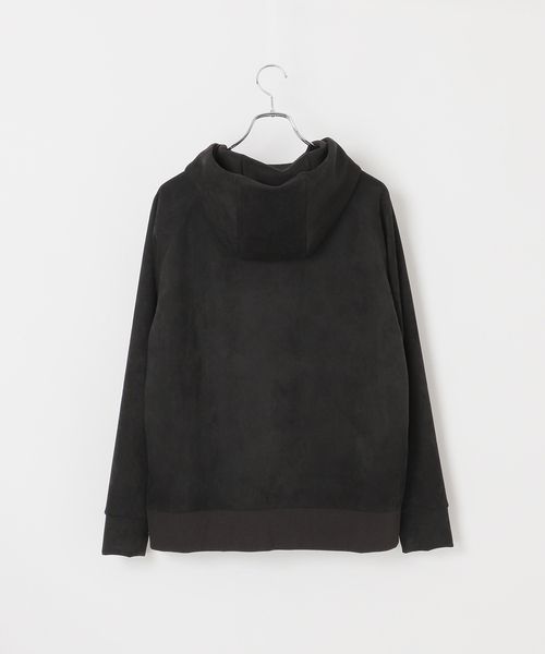 BRIEFING ブラック スエード調パーカー B.C STOCK（ベーセーストック） パーカー フェイクスエードパーカー