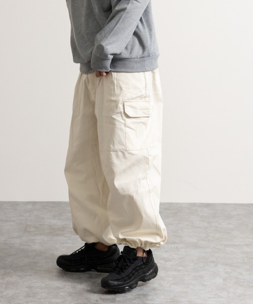 「NYLAUS」 チノパンツ LL ホワイト メンズ_画像3