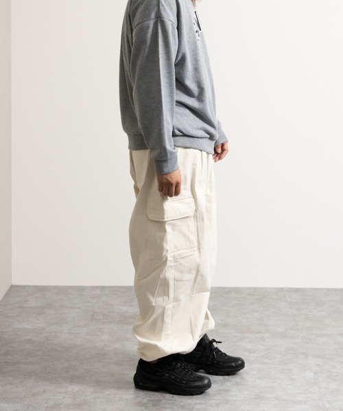 「NYLAUS」 チノパンツ LL ホワイト メンズ_画像4