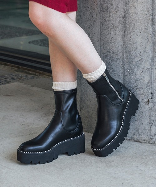 「EVOL」 ショートブーツ LL ブラック レディース_画像3