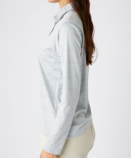 「marie claire」 長袖ポロシャツ MEDIUM ライトピンク レディース_画像4