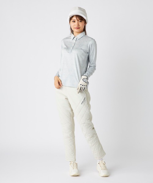 「marie claire」 長袖ポロシャツ MEDIUM ライトピンク レディース_画像8