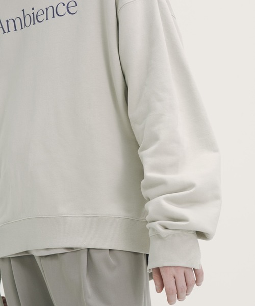 「AIMNAIM」 スウェットカットソー LARGE ダークブラウン メンズ