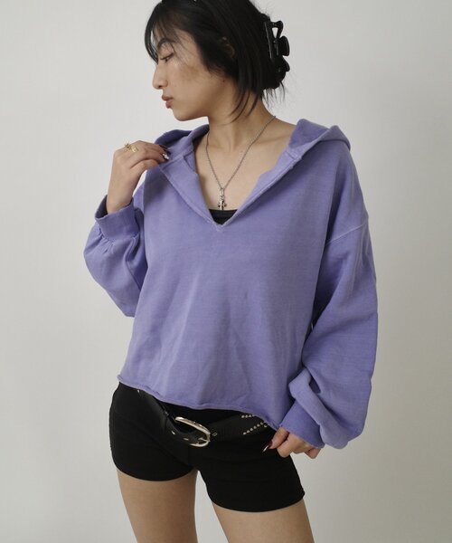 「WHO'S WHO gallery」 プルオーバーパーカー FREE チャコールグレー レディース_画像9