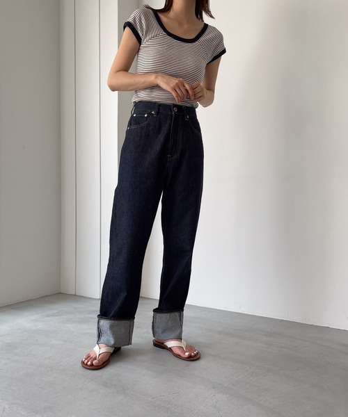 「CANAL JEAN」 デニムパンツ 25 ノンウォッシュ レディース_画像4