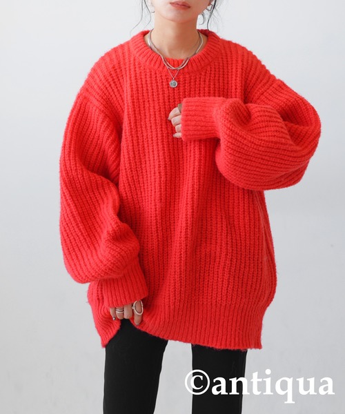 「antiqua」 長袖ニット FREE グリーン レディース_画像6