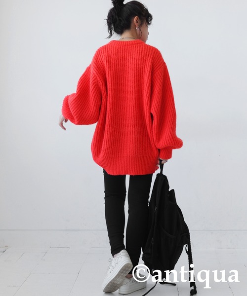 「antiqua」 長袖ニット FREE グリーン レディース_画像8