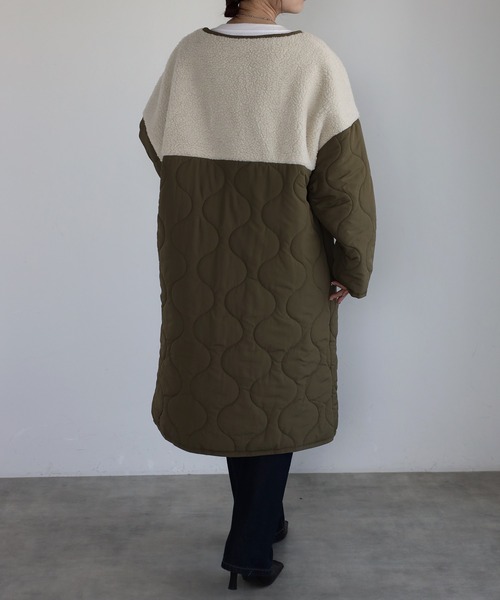 「TRIANGLE PALETTE」 ノーカラーコート FREE アイボリー レディースの画像2