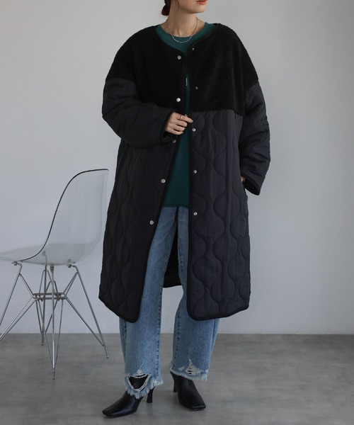 「TRIANGLE PALETTE」 ノーカラーコート FREE アイボリー レディースの画像5