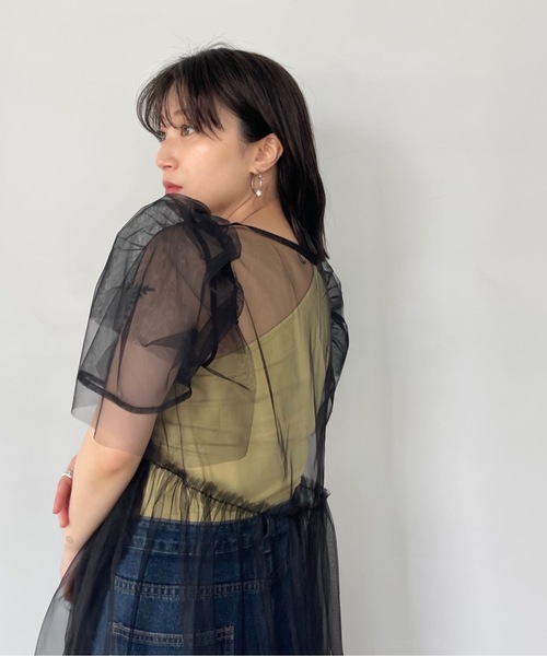 「SANSeLF」 長袖ワンピース FREE ブラック レディース_画像2