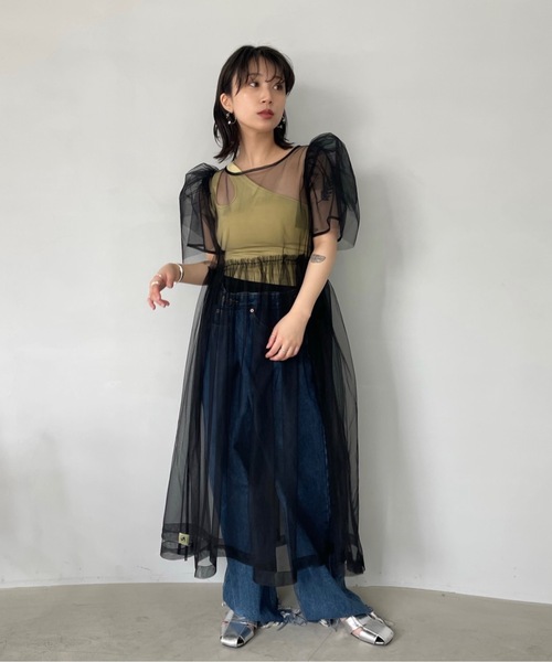 「SANSeLF」 長袖ワンピース FREE ブラック レディース_画像5