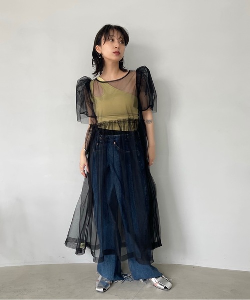 「SANSeLF」 長袖ワンピース FREE ブラック レディース_画像6