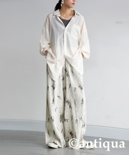 「antiqua」 イージーパンツ LARGE ホワイト レディース_画像3