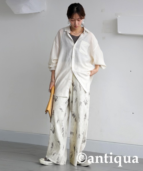 「antiqua」 イージーパンツ LARGE ホワイト レディース_画像5
