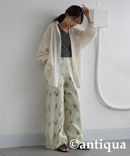 「antiqua」 イージーパンツ LARGE ホワイト レディース_画像7