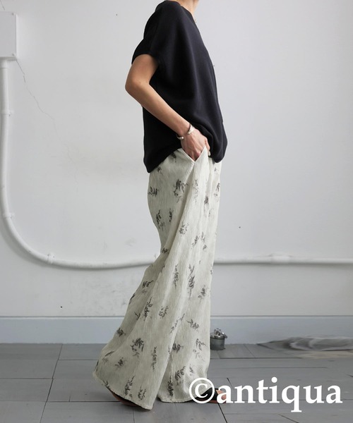 「antiqua」 イージーパンツ LARGE ホワイト レディース_画像9